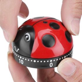 1pc Ladybug Cooking Timer; Mechanical Clock 60 Minutes Cartoon Timer; Kitchen Timer Reminder Baking Clock; No Battery; Kitchen Accessories - Default