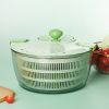 Vegetable Fruit Dehydrator Salad Useful Multifunctional Household Quickly Dryer Basket Shake Plastic Kitchen Tool Spinner - GREEN-A