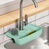 1pc; Sink Splash Guard; Drain Storage Rack; Rack Holder For Scourers Scrubber Sponge Dishcloth; Kitchen Supplies - Blue