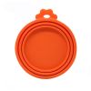 1pc 3 In 1 Reusable Food Storage Keep Fresh Tin Cover Cans Cap Pet Can Box Cover Silicone Can Lid Hot Kitchen Supply Mould Proof Hot - Orange