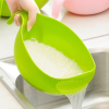 1pc Rice Washer Quinoa Strainer Cleaning Veggie Fruit Wash Sifter Kitchen Tools With Handle - Pink - L