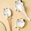 1pc Cat Spoon Rest; Ceramic Cute Spoon Holder Rest For Stove Top; Cat Kitchen Accessories; Stove Holder Utensil Spoon Rest For Kitchen Counter - Set B