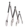 Stainless Steel Kitchen Tongs Set of 3, Locking Metal Food Tongs Non-Slip Grip - Black