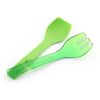 12 Inches Salad Tongs Salad Server Spoon and Fork for Single-Use Dishwasher Safe Collapsible Salad Serving Tongs Kitchen Tongs Plastic Sturdy - green