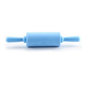 Non-Stick Silicone Mini Rolling Pin for Kids No Sticking to Dough Baking Gadget Tool Kitchen Tool - blue