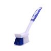 Non Slip Handle Kitchen Brush with Scraper Tip Scrub Brush for Dish Pans Pots Kitchen Sink Stove Top Kitchen Counter Cleaning Brushes - blue