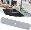 Kitchen Sink Splash Guard Plus Size Silicone Sink Faucet Drying Mat - Gray - L