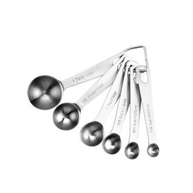 Stainless Steel 6-Piece Measuring Spoons Baking Cooking Tool - Silver