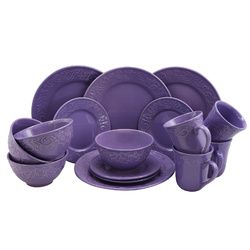 Elama Lilac Fields 16-Piece Dinnerware Set - ELM-LILAC-FIELDS