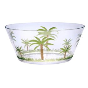 Palm Tree Acrylic Serving Bowls, Unbreakable Large Plastic Bowls, Soup Bowls, Salad Bowls, Cereal Bowl for Snacks, BPA Free - as Pic