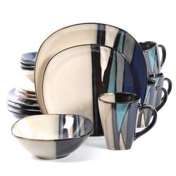 Gibson Elite Althea 16-Piece Dinnerware Set, Teal - 105983.16