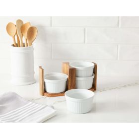 Better Homes & Gardens Acacia Wood Ramekin Caddy Set, 1.12 pounds - Better Homes & Gardens