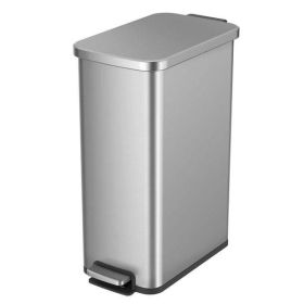 Better Homes & Gardens 13.2 Gallon Slim Trash Can, Stainless Steel Kitchen Step Trash Can - Better Homes & Gardens