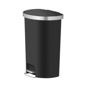 Better Homes & Gardens 14.5-gal Plastic Semi Round Kitchen Step Trash Can, Black - Better Homes & Gardens