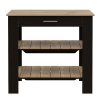 Cala Kitchen Island 40; Two Shelves; One Drawer; Four Legs -Black / Light Oak - as Pic