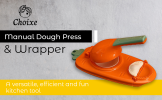 2-in-1 Manual Dough Press. Dumpling Empanada Pastries Maker - Orange