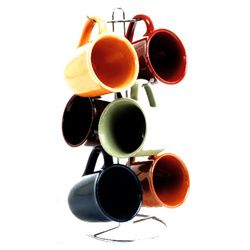 Gibson Home Cafe Amaretto 7 -Piece Mug Set With Wire Rack - 91708.07