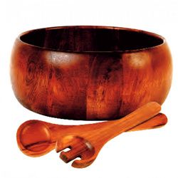 Gibson Home Laroda 3-Piece Salad Bowl Set; Brown Wood - 60687.03