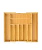 Expandable Kitchen Utensils Drawer Organizer  For Bamboo Flatware Organizer - Natural B