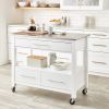 Ottawa Kitchen Cart; Stainless Steel & White YF - 98330