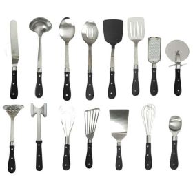 Frontier Collection 15-Piece All in One Kitchen Utensil Set, Red - Black