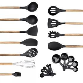 Kitchen Utensils Set, 21 Piece Wood and Silicone, Cooking Utensils, Dishwasher Safe and Heat Resistant Kitchen Tools - 21 Piece