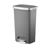 11.9 Gallon Trash Can, Plastic Kitchen Step Trash Can, Gray - gray