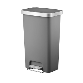 11.9 Gallon Trash Can, Plastic Kitchen Step Trash Can, Gray - gray