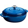 Cast Iron 3 Quart Enameled Dutch Oven - Blue - Enameled Cat Iron