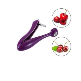 Cherry Fruit Kitchen Pitter Remover Olive Corer Remove Pit Tool Seed Gadge Fruit and Vegetable Tools Cherry Pitter - Purple