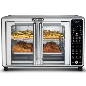 New Gourmia 6-Slice Digital Toaster Oven Air Fryer with 19 One-Touch Presets, Stainless Steel - Gourmia