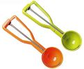 Cookie Dough Scooper Ice Cream Scooper Non-Stick Anti Freeze Quick Release Melon Ballers Watermelon Ballers Mango Ballers Kitchen Gadget Tools - green