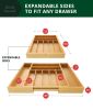 Expandable Kitchen Utensils Drawer Organizer  For Bamboo Flatware Organizer - Natural B