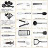 23Pcs Kitchen Utensil Set Stainless Steel Nylon Heat Resistant Cooking Utensil Tool Kit - Black