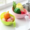 1pc Rice Washer Quinoa Strainer Cleaning Veggie Fruit Wash Sifter Kitchen Tools With Handle - Green - L