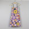 1pc Oil-proof And Waterproof Apron; Floral Pattern Kitchen Cooking Apron With Pocket - Coffee