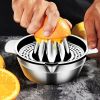 1pc Stainless Steel Lemon Squeezer; Juicer With Bowl Container For Oranges Lemons Fruit; Portable Orange Juicer; Kitchen Tools - 1