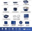 Classic Blue 20-Piece Aluminum Ultra Durable Nonstick Diamond Studded Cookware and Bakeware Set - blue - aluminum