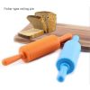 Non-Stick Silicone Mini Rolling Pin for Kids No Sticking to Dough Baking Gadget Tool Kitchen Tool - blue