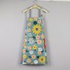 1pc Oil-proof And Waterproof Apron; Floral Pattern Kitchen Cooking Apron With Pocket - Purple