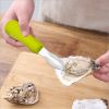 Stainless Steel Oyster Shucking Knife with Ergonomic Grip and Anti-Slip Shellfish Tool Handle Food Grade for Kitchen and Outdoor Use - green