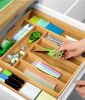 Expandable Kitchen Utensils Drawer Organizer  For Bamboo Flatware Organizer - Natural B