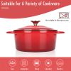 COOKWIN Enameled Cast Iron Dutch Oven with Self Basting Lid;  Enamel Coated Cookware Pot 4.5QT - red