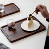 Kitchen Utensils Rectangular Serving Tray Wood Plate Tea Dishes - As pic show - 20x13 cm