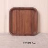 Kitchen Utensils Rectangular Serving Tray Wood Plate Tea Dishes - As pic show - 13x13 cm