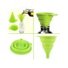 Collapsible Funnel Silicone Water Sand Oil Rice Seeds Wine Whisky Funnel Foldable Kitchen Funnel 100% Food Grade Silicone - green