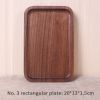 Kitchen Utensils Rectangular Serving Tray Wood Plate Tea Dishes - As pic show - 20x13 cm