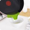 Silicone Funnel Pour Spout Pot Round Deflector Edge Kitchen Tools - green