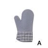 1pc Silicone Oven Mitts; Heat Insulation Pad; Nordic Style Microwave Oven Gloves; Kitchen Baking Gloves - B