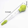 Silicone Cooking Brush Baking Roasting Grilling Baster with Marinade Needles for Turkey, Beef, Pork, Chicken - Green